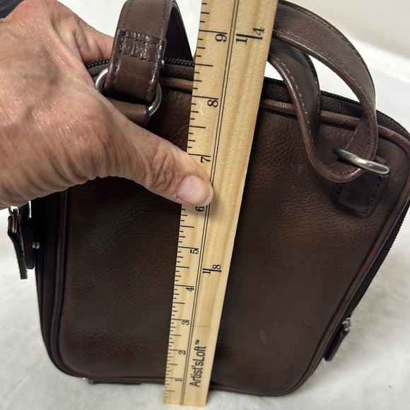 Fossil Brown Leather Crossbody Bag with Adjustable Strap - Picture 12 of 12